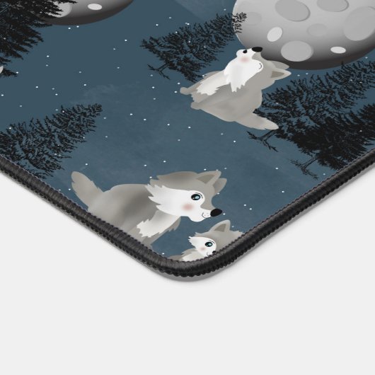 Cute Wolf Pack Woodland Night Sky Moon (Coin)