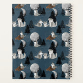 Cute Wolf Pack Woodland Night Sky Moon Family (Dos)