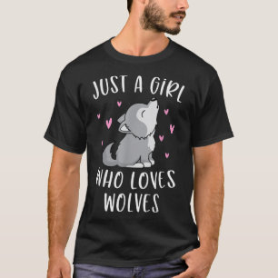 Cute Wolf Shirt voor meisjes, gewoon een meisje da
