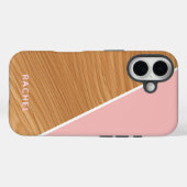 Cute Wood and Pink Personalized  Case-Mate iPhone Case (Achterkant (horizontaal))