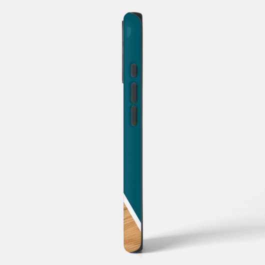 Cute Wood and Teal Personalized  Case-Mate iPhone Case (Achterkant / Links)