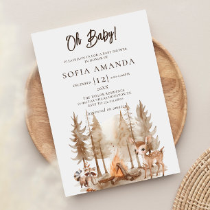 Cute Woodland Animal Baby shower Kaart