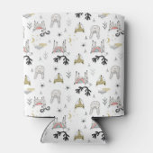 Cute Woodland Animal Doodle Pattern Blikjeskoeler (Achterkant)