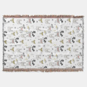 Cute Woodland Animal Doodle Pattern Deken (Voorkant)