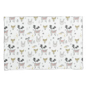 Cute Woodland Animal Doodle Pattern Kussensloop (Voorkant-Rechts)