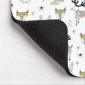 Cute Woodland Animal Doodle Pattern Muismat (Hoek)