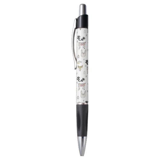 Cute Woodland Animal Doodle Pattern Pen (Top (Verticaal))
