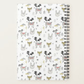 Cute Woodland Animal Doodle Pattern Planner (Achterkant)