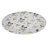 Cute Woodland Animal Doodle Pattern Snijplank (Hoek)