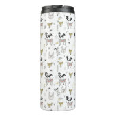 Cute Woodland Animal Doodle Pattern Thermosbeker (Achterkant)