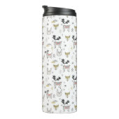Cute Woodland Animal Doodle Pattern Thermosbeker (Geroteerd rechts)