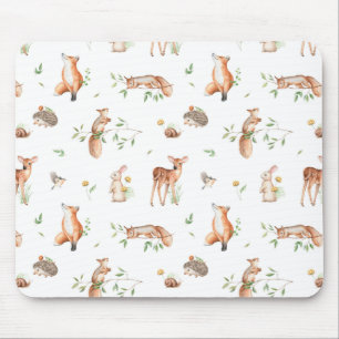 Cute Woodland Animal Friends Pattern Muismat