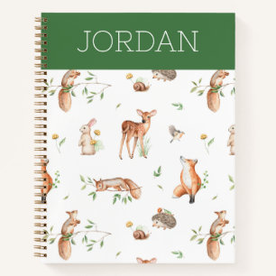 Cute Woodland Animal Friends Pattern Notitieboek