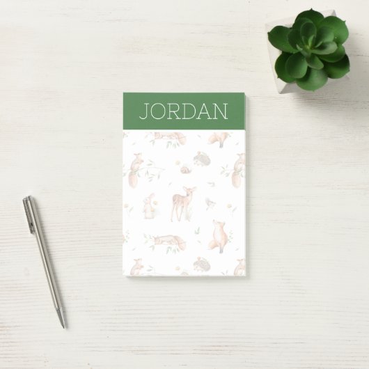 Cute Woodland Animal Friends Pattern Post-it® Notes (Kantoor)