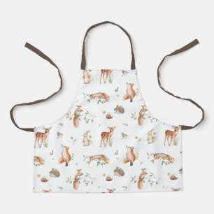 Cute Woodland Animal Friends Pattern Schort