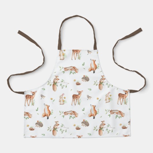 Cute Woodland Animal Friends Pattern Schort (Voorkant)