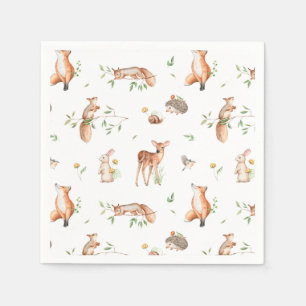 Cute Woodland Animal Friends Pattern Servet