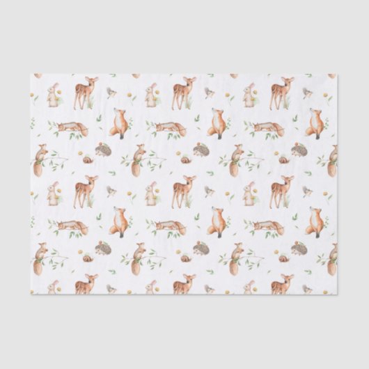 Cute Woodland Animal Friends Pattern Tissuepapier (Voorkant)