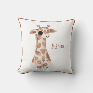 Cute Woodland Animal Giraffe Name Nursery Kussen