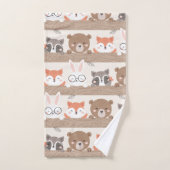 Cute Woodland Animal Kinder Pattern Bathroom Bad Handdoek (Handdoek)