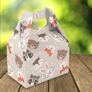 Cute Woodland Animal Kinder Pattern Birthday Party Bedankdoosjes