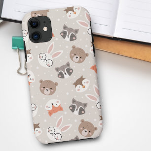 Cute Woodland Animal Kinder Pattern iPhone 11 Hoesje