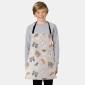 Cute Woodland Animal Kinder Pattern Kitchen Schort (Gedragen)