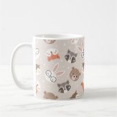 Cute Woodland Animal Kinder Pattern Koffiemok (Links)