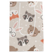 Cute Woodland Animal Kinder Pattern Medium Cadeauzakje (Achterkant)