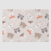 Cute Woodland Animal Kinder Pattern Tissuepapier (Voorkant)