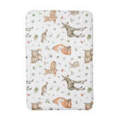Cute Woodland Animal Pattern Badmat (Voorkant Verticaal)