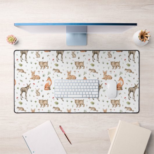 Cute Woodland Animal Pattern Bureaumat (Kantoor 1)