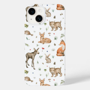 Cute Woodland Animal Pattern Case-Mate iPhone 14 Hoesje