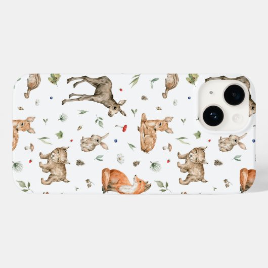 Cute Woodland Animal Pattern Case-Mate iPhone Case (Achterkant (horizontaal))