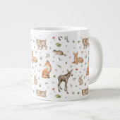 Cute Woodland Animal Pattern Extra Grote Beker (Voorkant rechts)