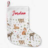 Cute Woodland Animal Pattern Kleine Kerstsok (Voorkant)