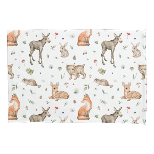 Cute Woodland Animal Pattern Kussensloop (Voorkant)