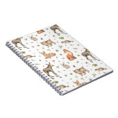 Cute Woodland Animal Pattern Notitieboek (Rechterzijde)