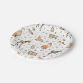 Cute Woodland Animal Pattern Papieren Bordje (Gekanteld)