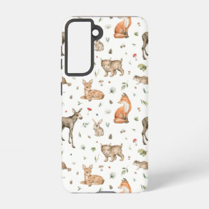 Cute Woodland Animal Pattern Samsung Galaxy Hoesje