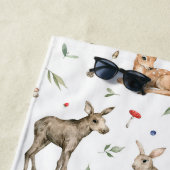 Cute Woodland Animal Pattern Strandlaken (In situ)