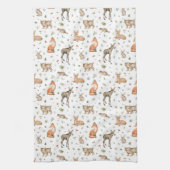 Cute Woodland Animal Pattern Theedoek (Verticaal)