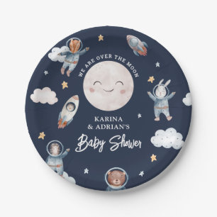 Cute Woodland Animal Space Baby shower Papieren Bordje