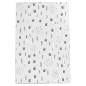 Cute Woodland Animal Track Pattern Medium Cadeauzakje (Voorkant)