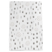 Cute Woodland Animal Track Pattern Medium Cadeauzakje (Achterkant)