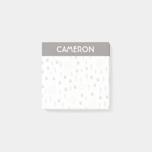 Cute Woodland Animal Track Pattern Post-it® Notes (Voorkant)