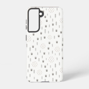 Cute Woodland Animal Track Pattern Samsung Galaxy Hoesje