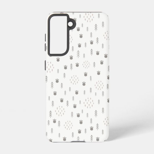 Cute Woodland Animal Track Pattern Samsung Galaxy Hoesje (Achterkant)