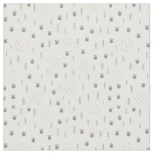 Cute Woodland Animal Track Pattern Stof