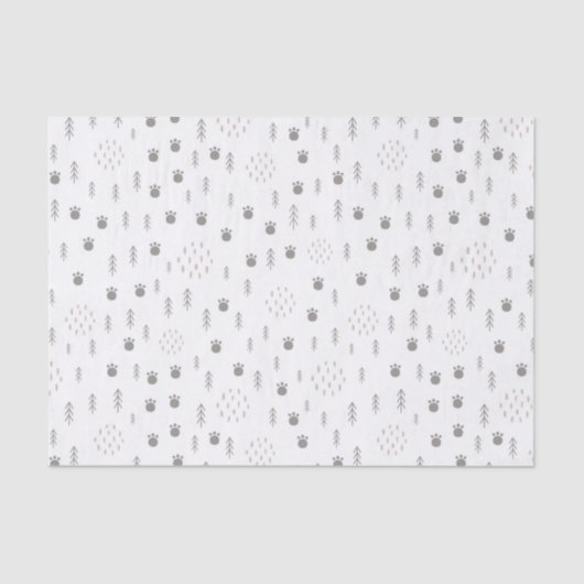 Cute Woodland Animal Track Pattern Tissuepapier (Voorkant)